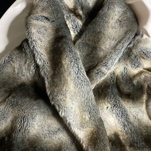 Faux Fur Cape, Brown Gray, Sapphire Collection Faux Fur Cape by Lily and Taylor